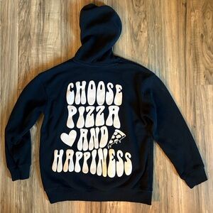 Gildan Black Hoodie with White Text